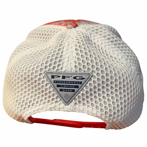 Columbia PFG Tropical Palm Snap Back Trucker Hat Pink & Gray O/S - Picture 4 of 7